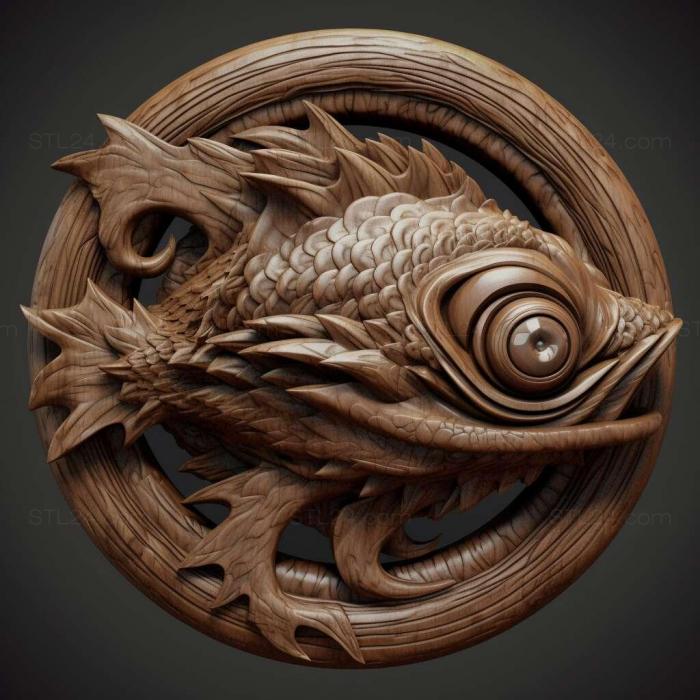 Nature and animals (Dragon eye fish 3, NATURE_2331) 3D models for cnc
